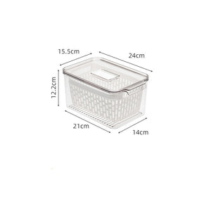 Refrigerator Freezer Storage Box with Lid Kitchen Organizer