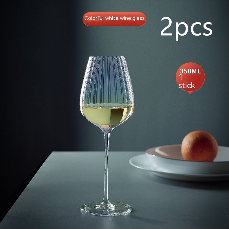 Rainbow Burgundy Crystal Wine Glass