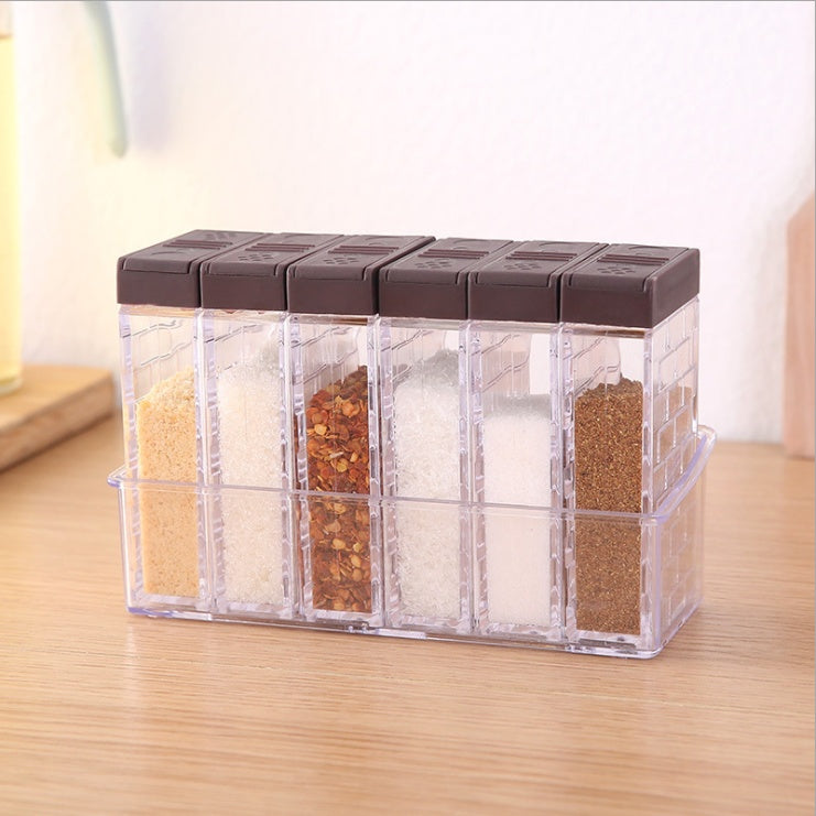 Kitchen Spice Storage Box With Transparent Containers