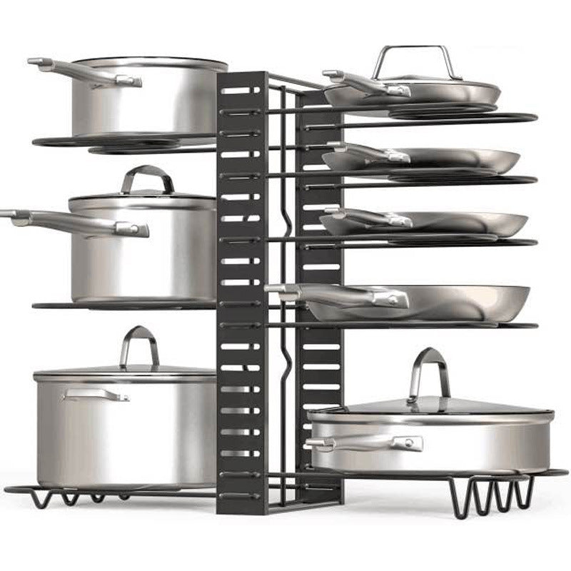 8-Tier Iron Kitchen Storage Rack Organizer Shelf With Drainage