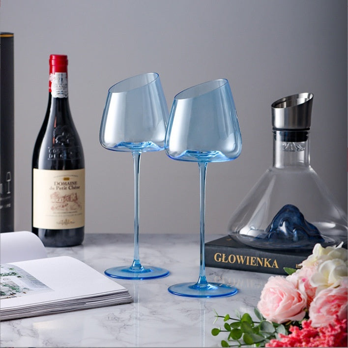 Klein Blue Crystal Goblet for Red Wine