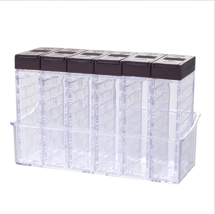 Kitchen Spice Storage Box With Transparent Containers