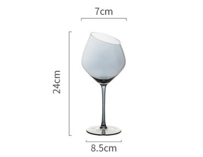 High-End Crystal Wine and Champagne Glass With Angled Rim