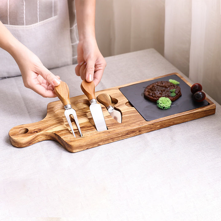 Kitchen Cutting Board and Serving Platter Set for Meat and Cheese