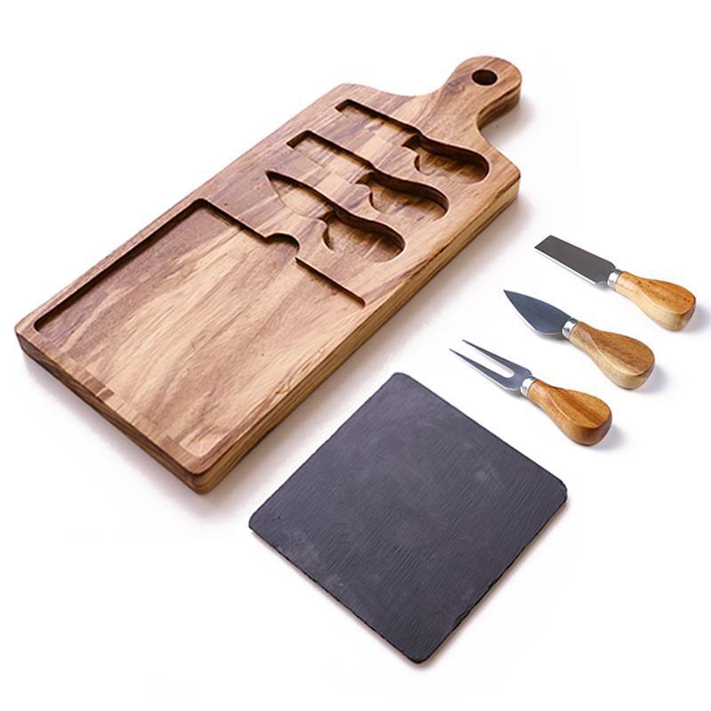 Kitchen Cutting Board and Serving Platter Set for Meat and Cheese