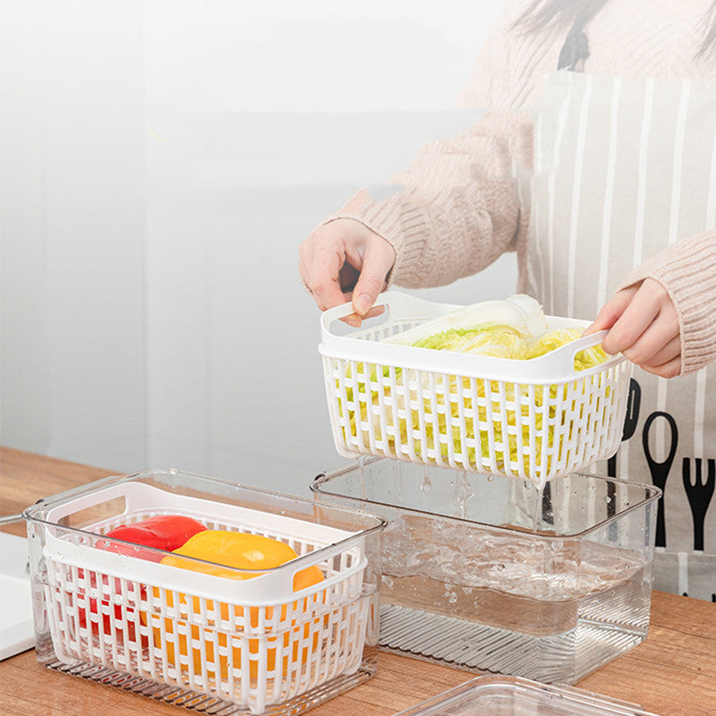 Refrigerator Freezer Storage Box with Lid Kitchen Organizer