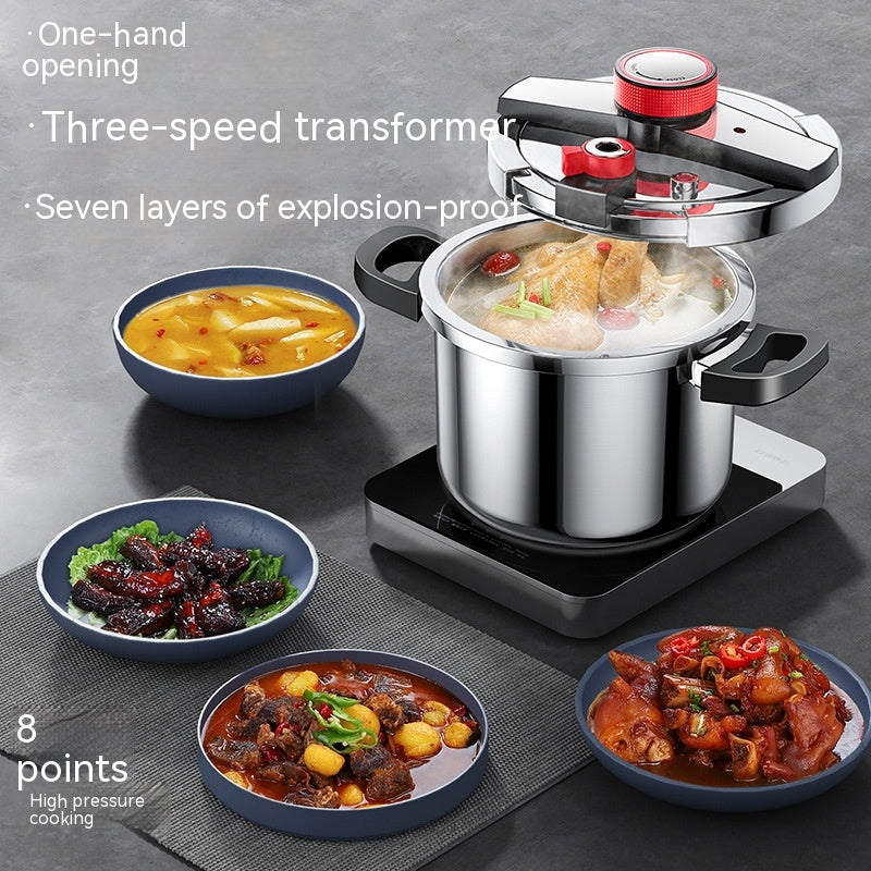6L Stainless Steel Pressure Cooker Thickened Explosion-Proof Stew Pot