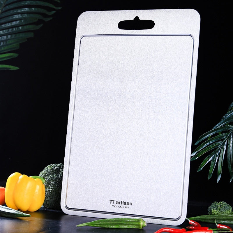 Pure Titanium Thickened Cutting Board with Groove