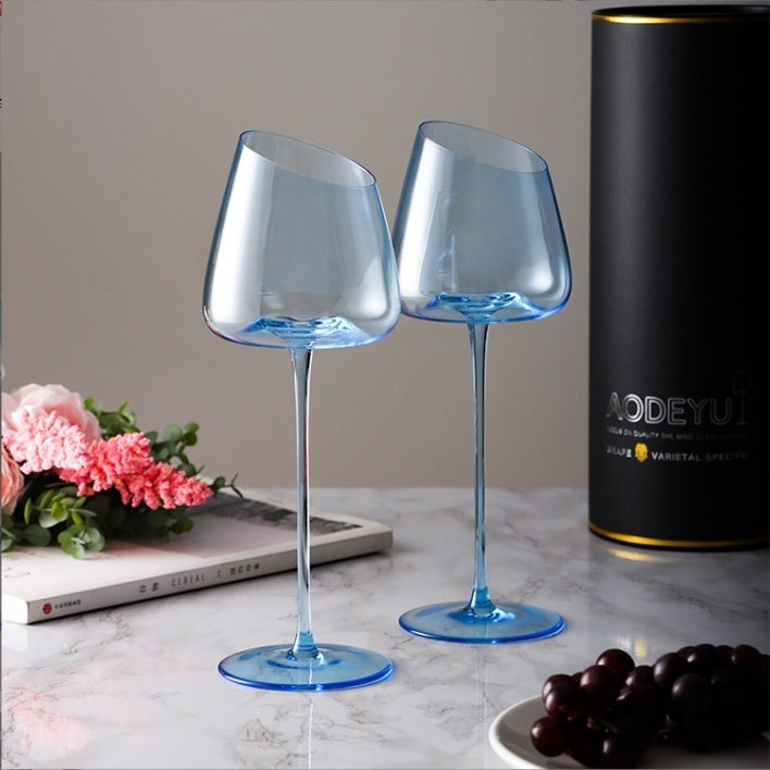 Klein Blue Crystal Goblet for Red Wine