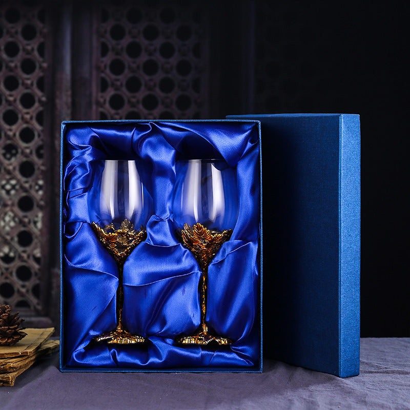 Enamel Wine Decanter Set With Crystal Glasses