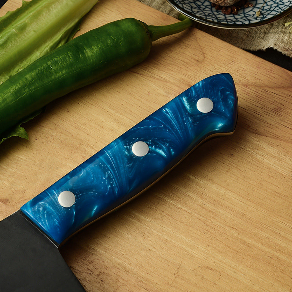 Forged Stainless Steel Kitchen Knife Set With Blue Handles