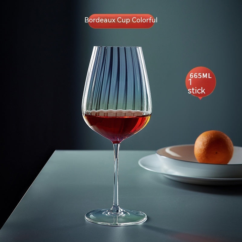 Rainbow Burgundy Crystal Wine Glass