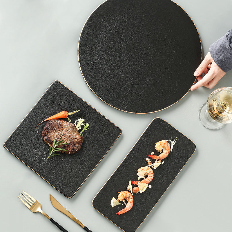 Premium Steak Plate and Cutlery Set for Dining