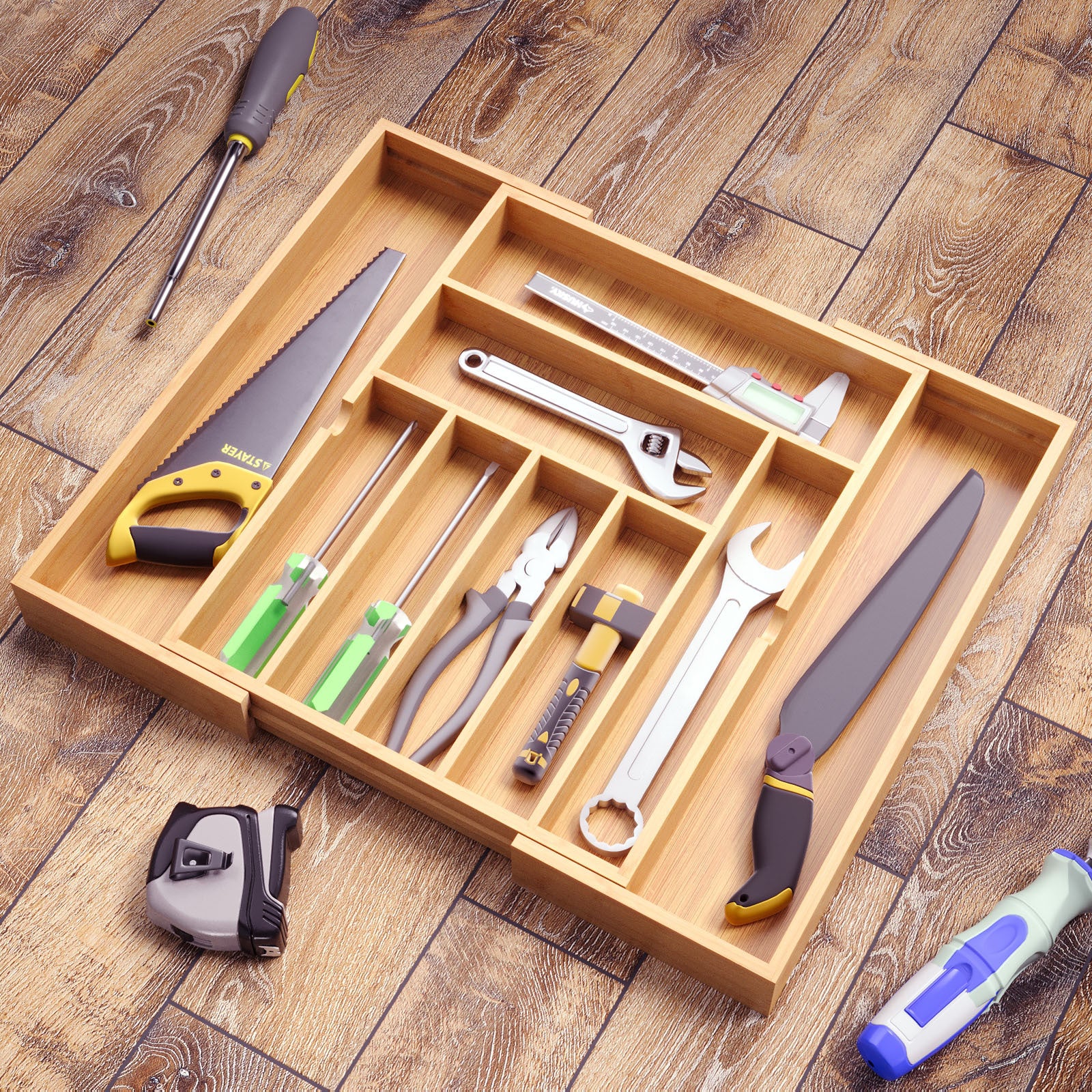 Pull-Out Retractable Kitchen and Bedside Utensil Organizer
