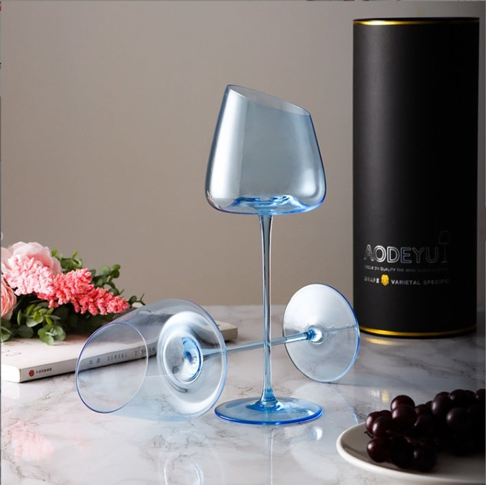 Klein Blue Crystal Goblet for Red Wine