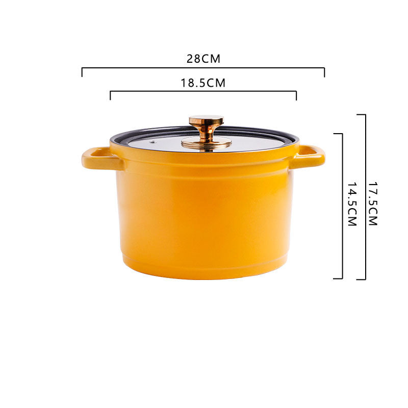 Nordic Ceramic Large-Capacity Glazed Porridge and Stock Pot