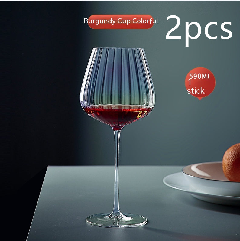 Rainbow Burgundy Crystal Wine Glass