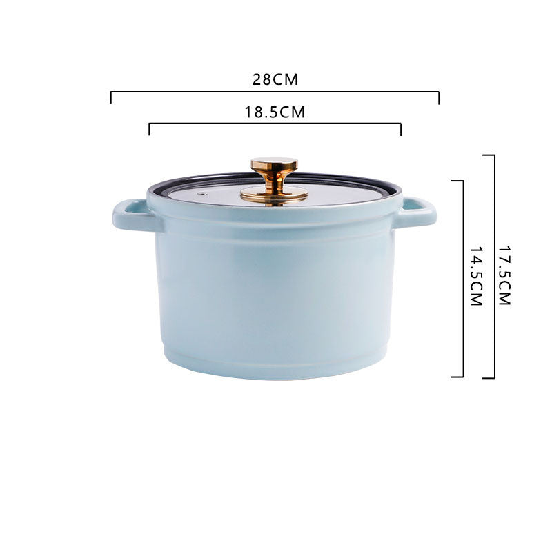 Nordic Ceramic Large-Capacity Glazed Porridge and Stock Pot