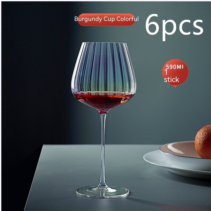 Rainbow Burgundy Crystal Wine Glass