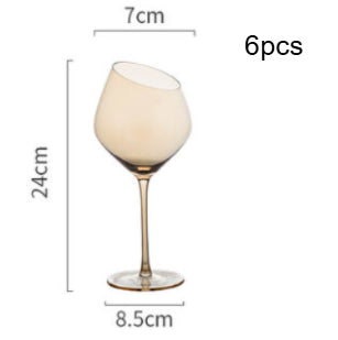 High-End Crystal Wine and Champagne Glass With Angled Rim