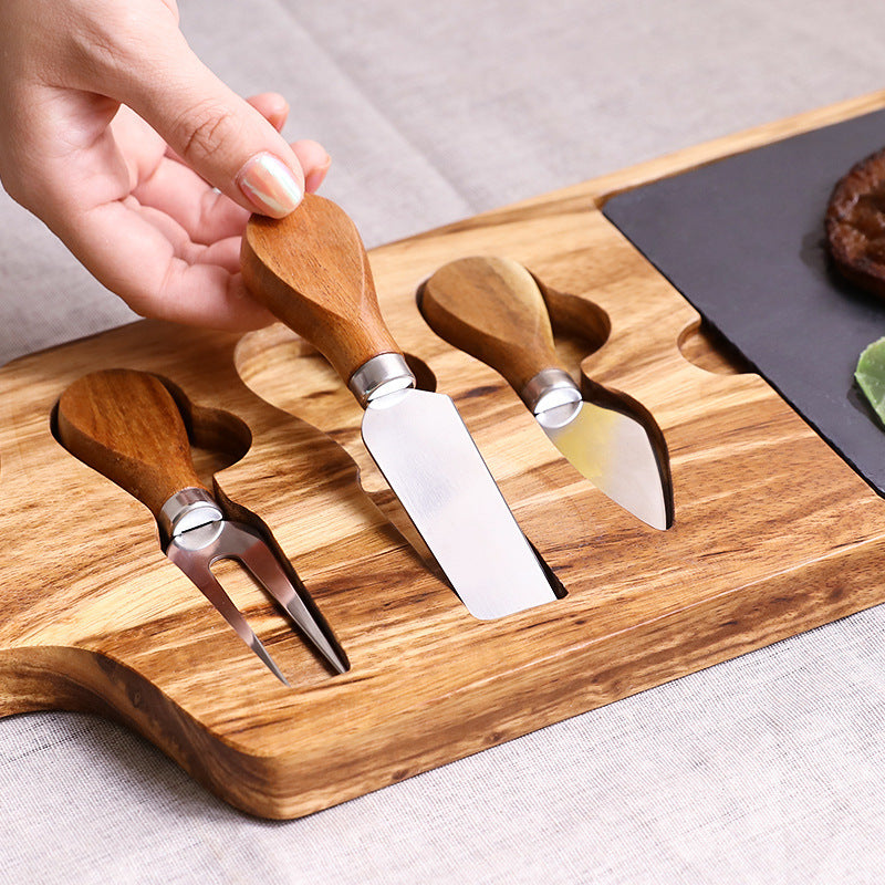 Kitchen Cutting Board and Serving Platter Set for Meat and Cheese