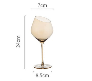High-End Crystal Wine and Champagne Glass With Angled Rim