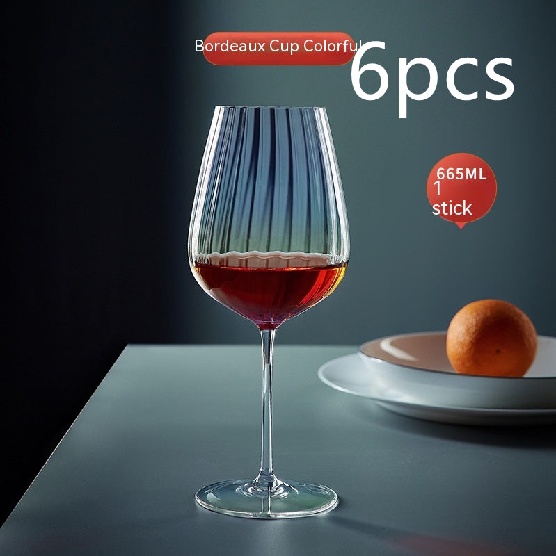 Rainbow Burgundy Crystal Wine Glass