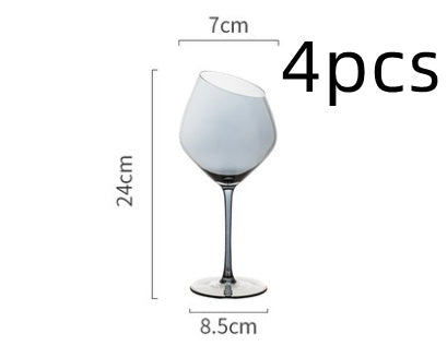 High-End Crystal Wine and Champagne Glass With Angled Rim