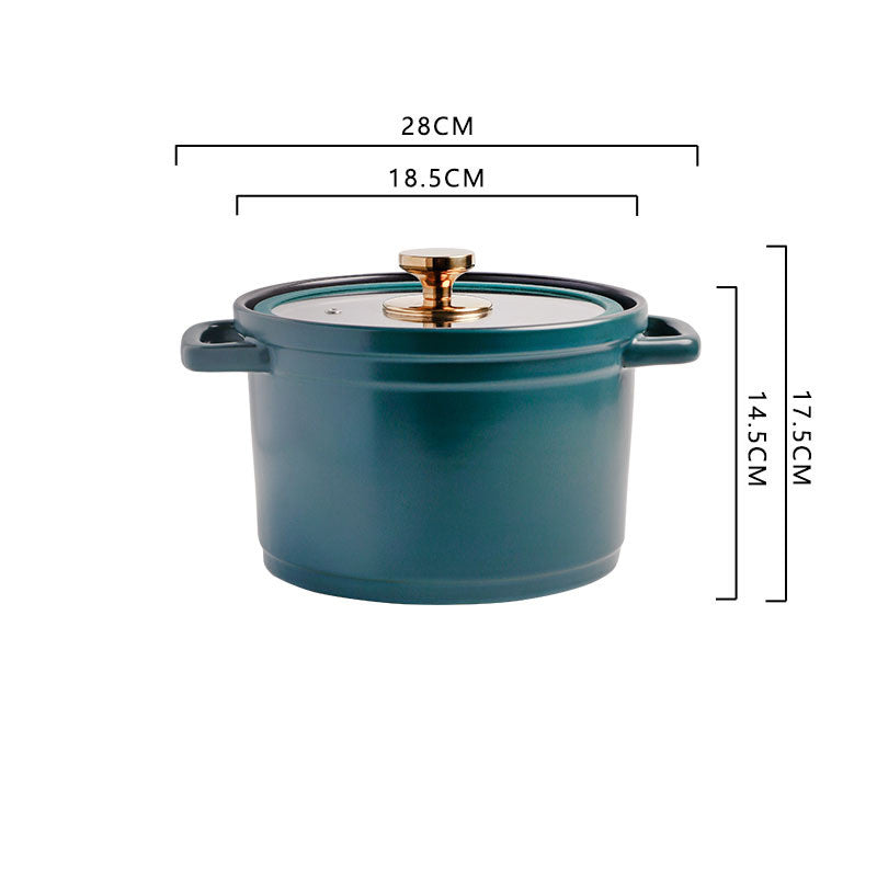 Nordic Ceramic Large-Capacity Glazed Porridge and Stock Pot