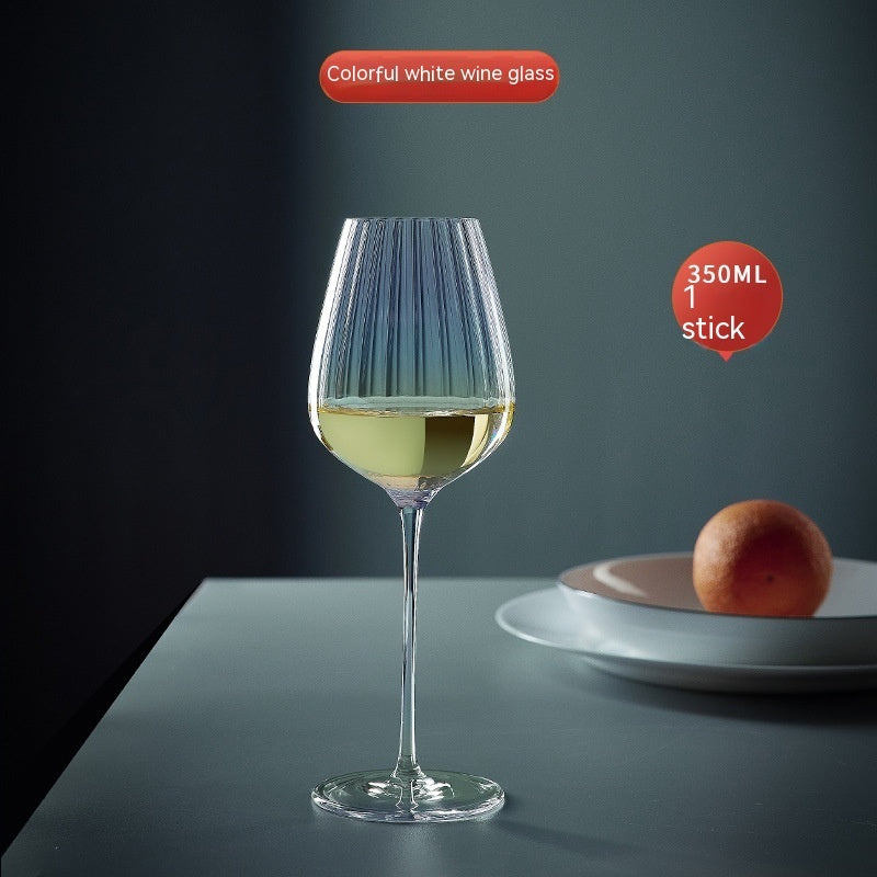 Rainbow Burgundy Crystal Wine Glass