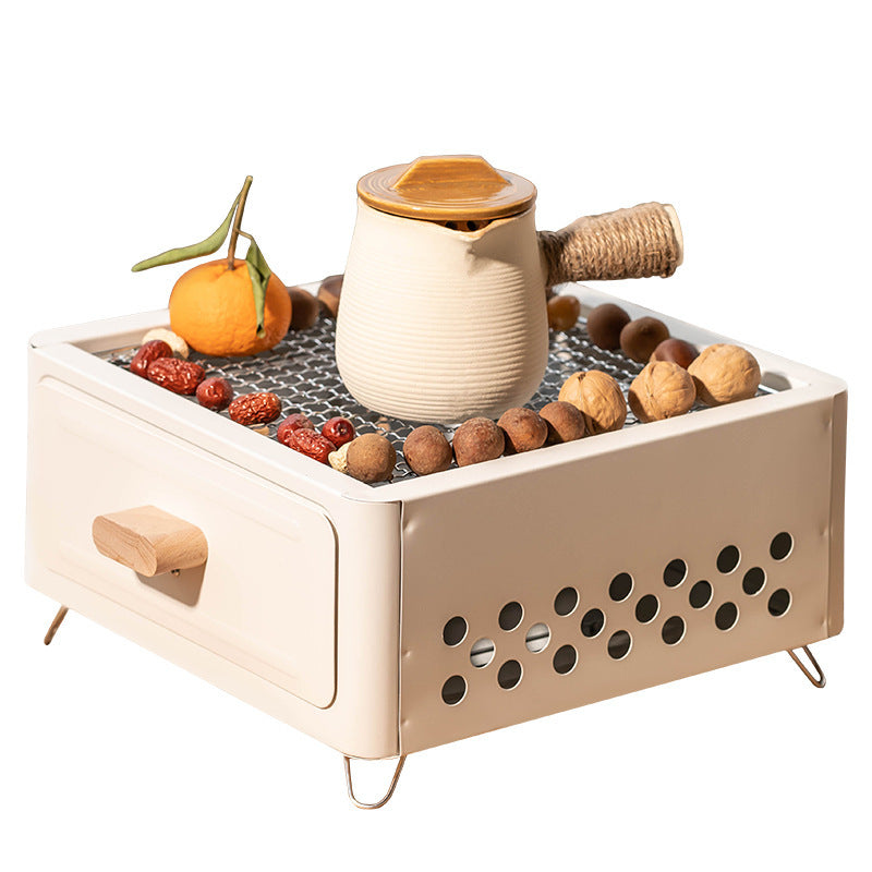 Square Outdoor Charcoal Barbecue Grill and Oven
