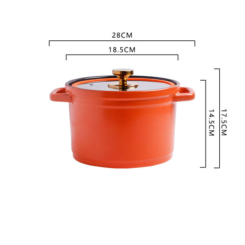 Nordic Ceramic Large-Capacity Glazed Porridge and Stock Pot