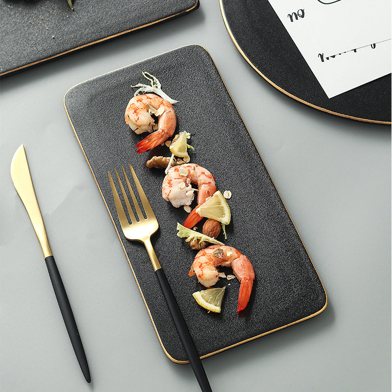Premium Steak Plate and Cutlery Set for Dining