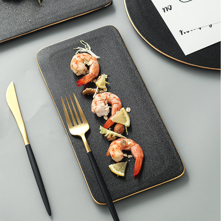 Premium Steak Plate and Cutlery Set for Dining