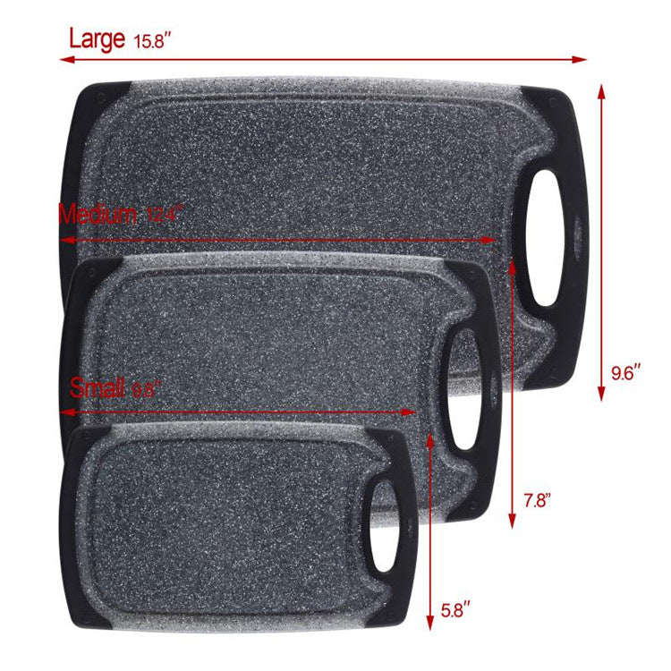 3-Piece Hangable Plastic Vegetable Cutting Board Set