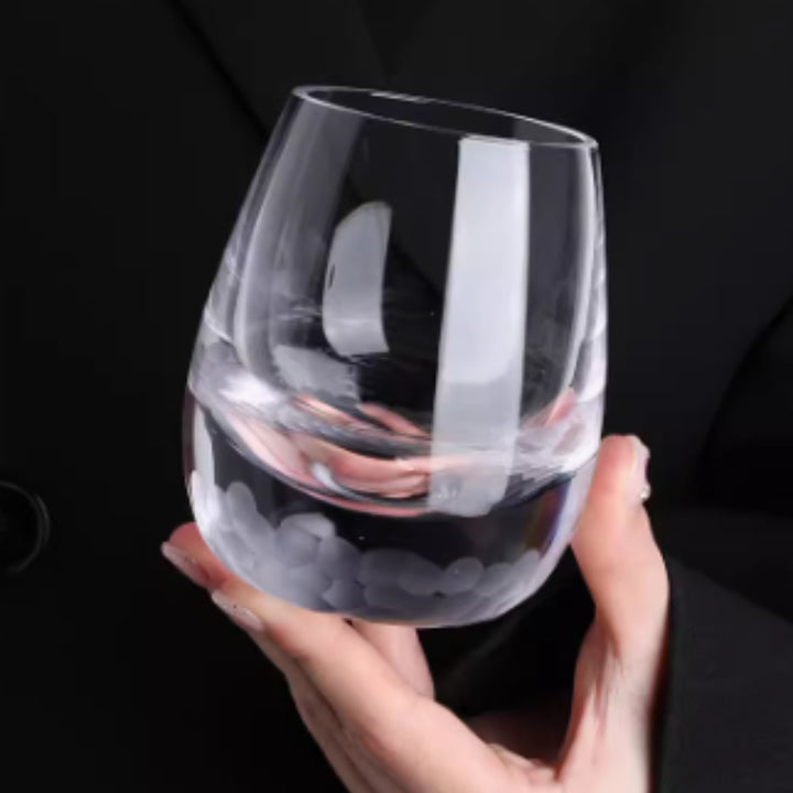 Chuyun Hand-Carved Crystal Wine and Whiskey Glass