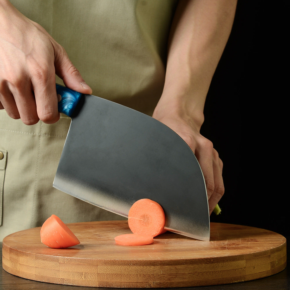 Forged Stainless Steel Kitchen Knife Set With Blue Handles