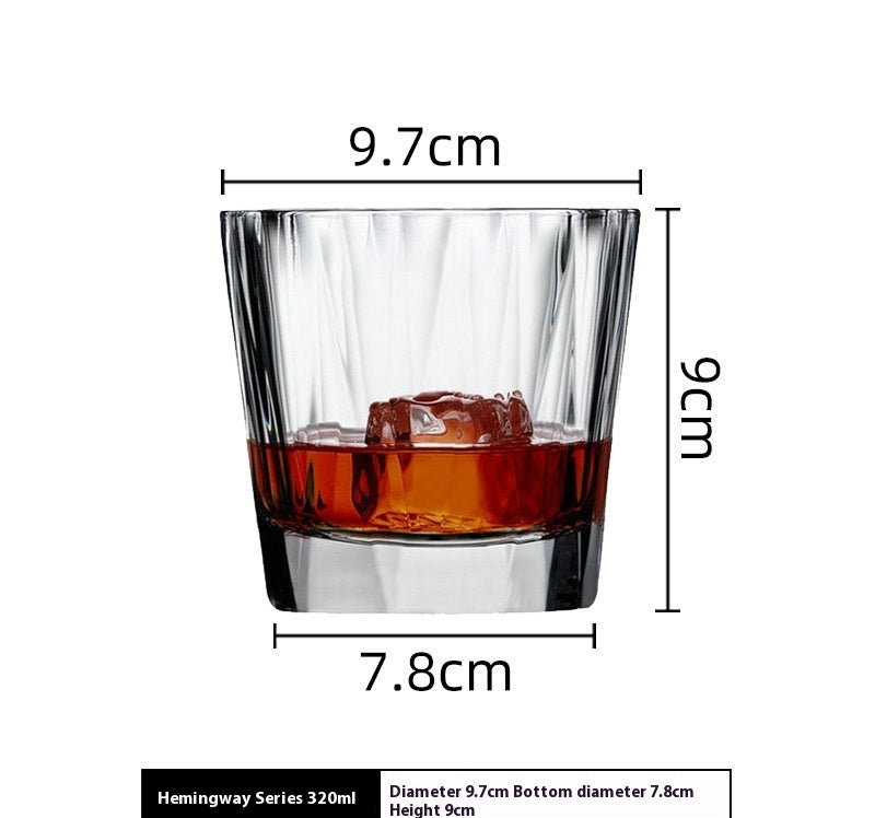 Lead-Free Crystal Whisky Tumbler Heavy-Duty Household Drinking Glass