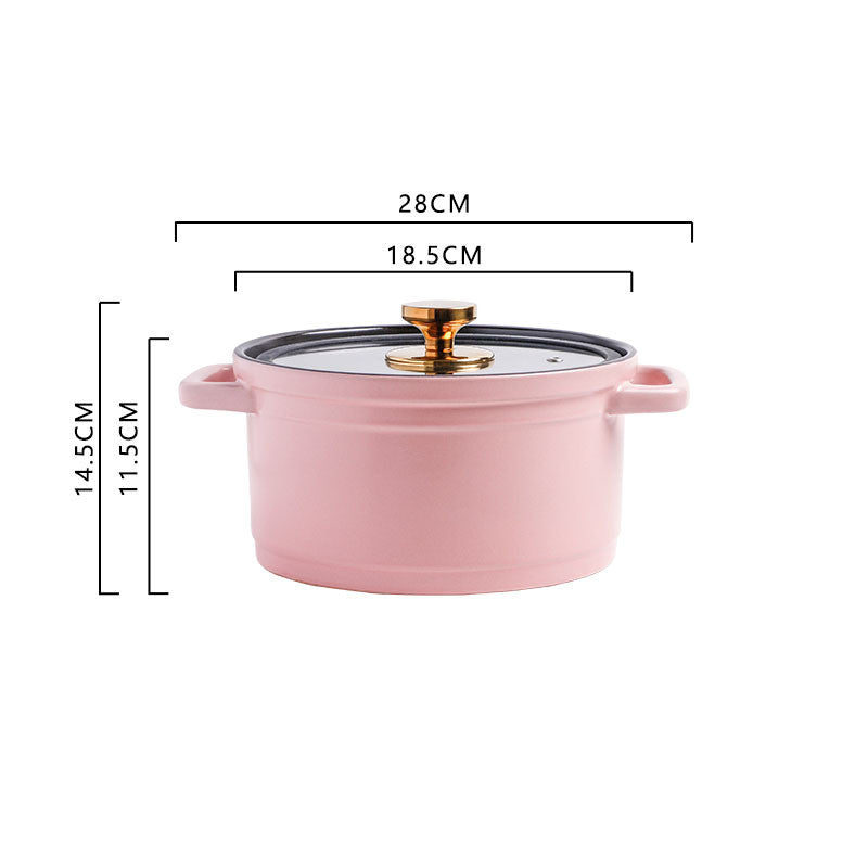 Nordic Ceramic Large-Capacity Glazed Porridge and Stock Pot