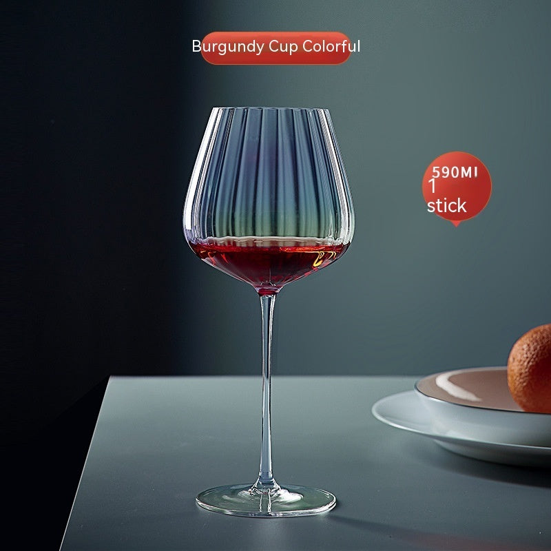 Rainbow Burgundy Crystal Wine Glass