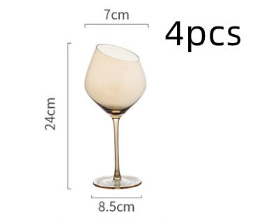 High-End Crystal Wine and Champagne Glass With Angled Rim