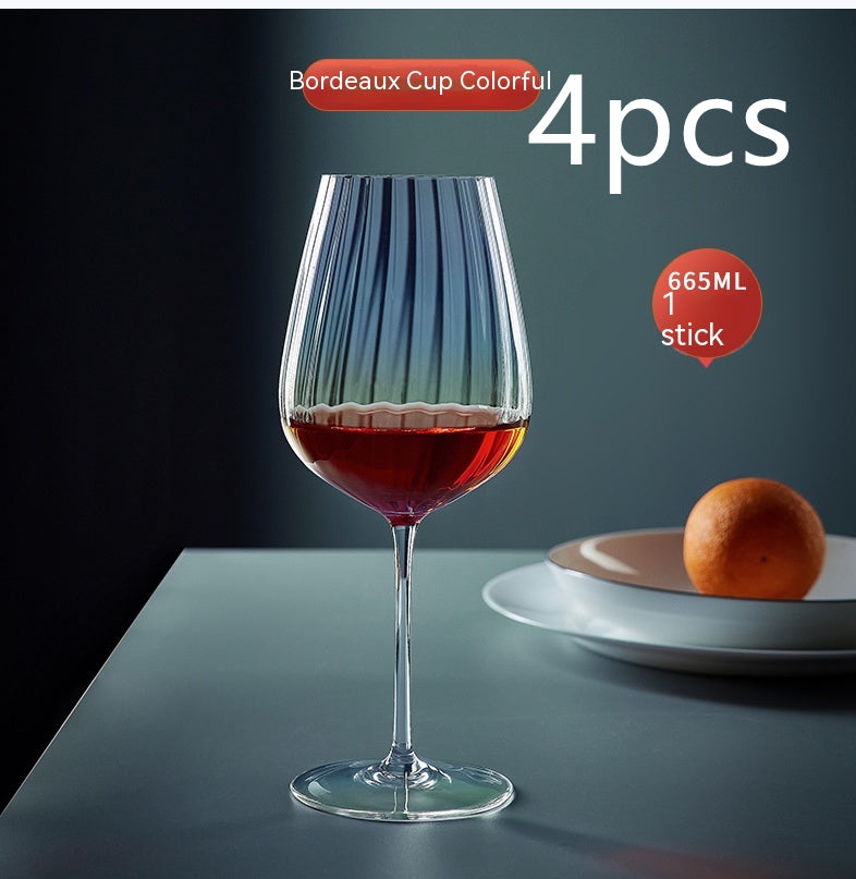 Rainbow Burgundy Crystal Wine Glass
