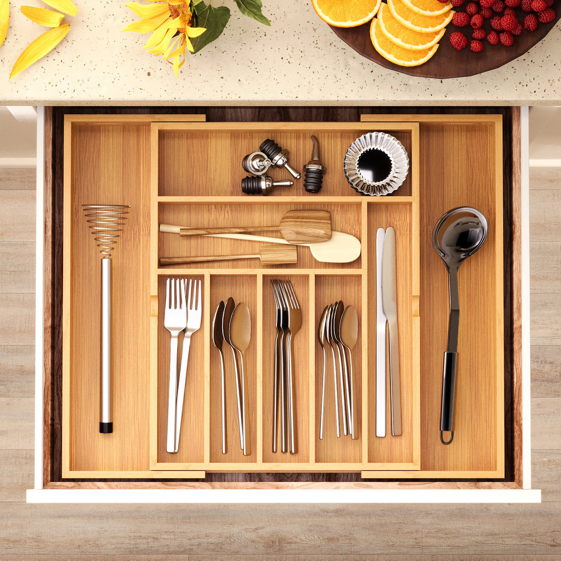 Pull-Out Retractable Kitchen and Bedside Utensil Organizer