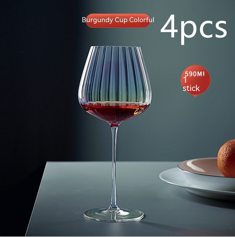 Rainbow Burgundy Crystal Wine Glass
