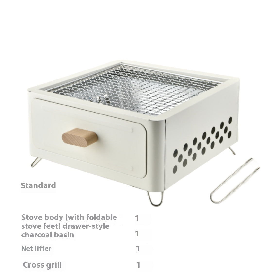 Square Outdoor Charcoal Barbecue Grill and Oven