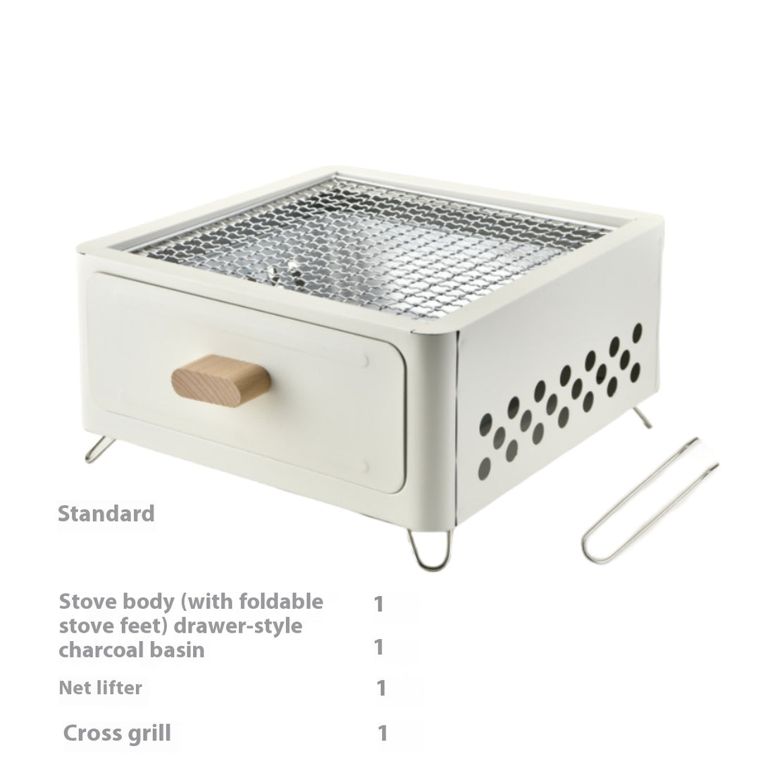 Square Outdoor Charcoal Barbecue Grill and Oven