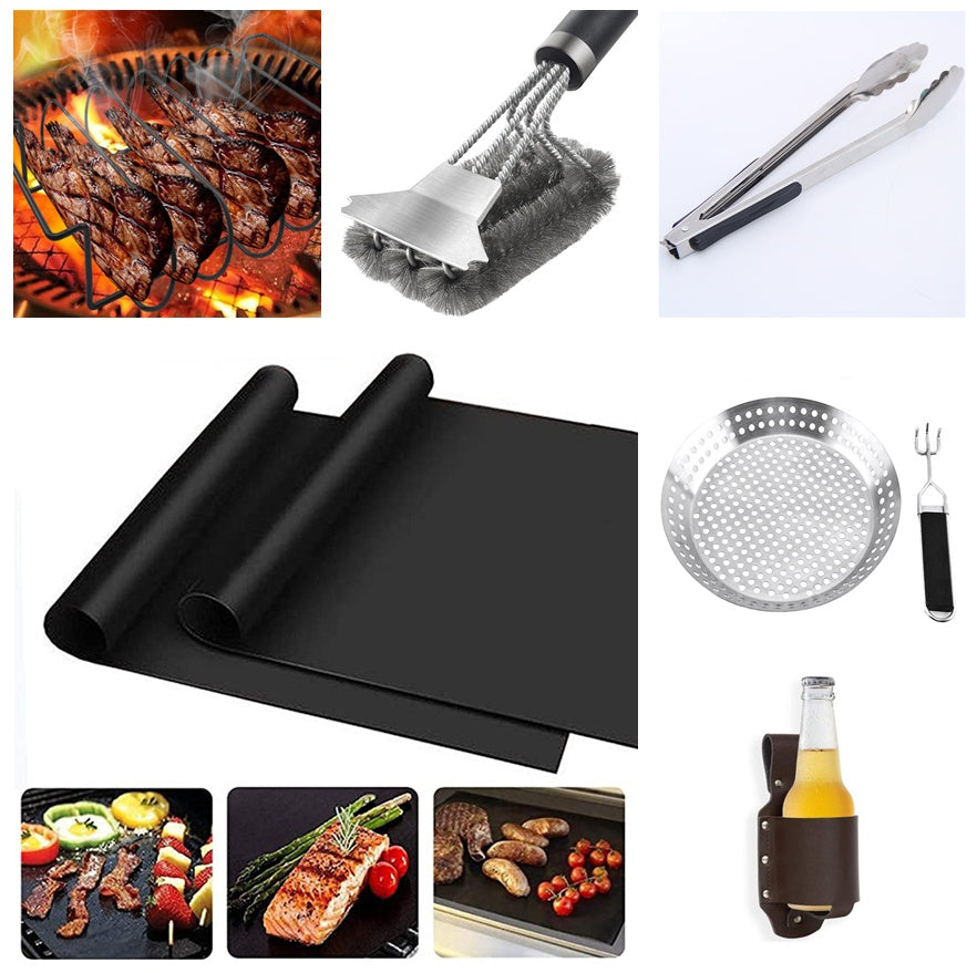 Non-Stick BBQ Grill Tool Set For Steak and Chicken