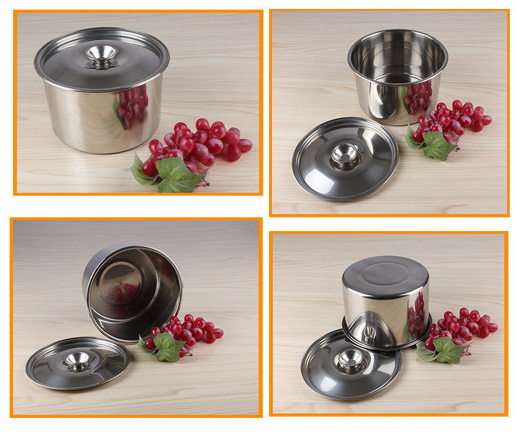 Stainless Steel Non-Magnetic Stock Pot with Seasoning Box