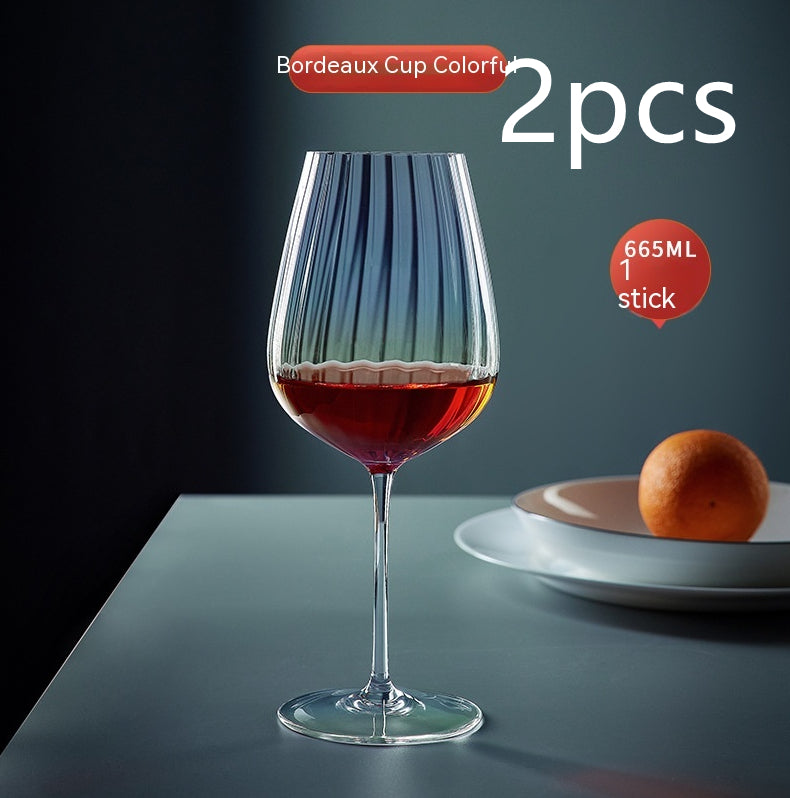Rainbow Burgundy Crystal Wine Glass