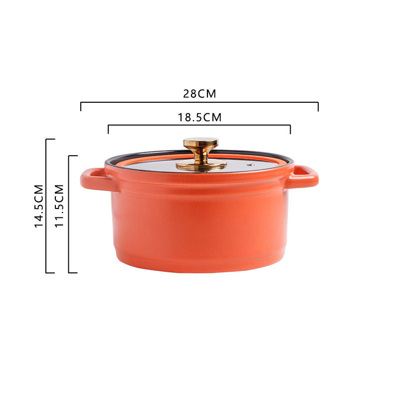 Nordic Ceramic Large-Capacity Glazed Porridge and Stock Pot